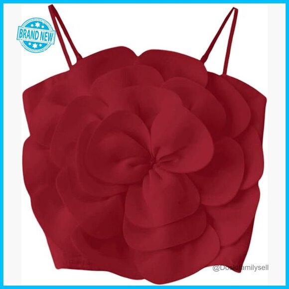Tops - Flower Backless Crop Top Y2K Boho Sleeveless Adjustable Straps Summer Going Out